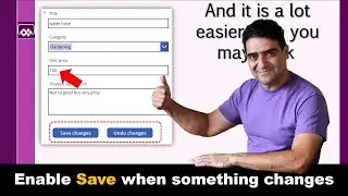 How to enable save button in power apps when edit form changes