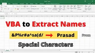 Extract Names From Special Characters in Excel | Remove Special Characters From Range in Excel | VBA