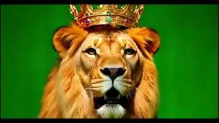 Lion Wearing a Crown Green Screen HD (2024)