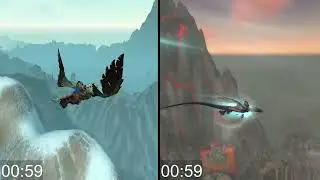 Flying speed comparison - Static flight vs dragonriding in old content - From Ironforge to Stormwind