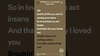 The way I loved you karaoke - Taylor Swift