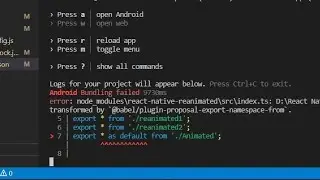 React Native Tutorial - How To Fix Export namespace should be first transformed by `@babel-plugin