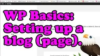 Wordpress Basics: Setting up a blog (page)