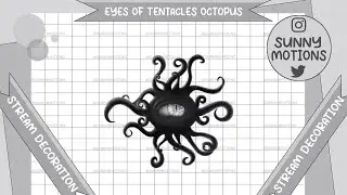 1x Black Cat Halloween God's Eyes Stream Decoration, Horror Eyes Of Tentacles Octopus Twitch Overlay