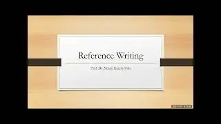 Reference writing Session 1