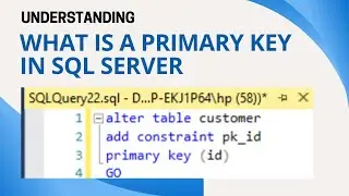 16 What is a primary key in sql server