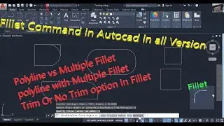 how to use Fillet command in AutoCAD 2020 2019 || Round edges By Fillet command Autocad Tutorials