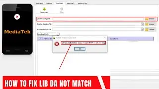 how to Fix LIB DA Not Match Please re-select solution 2024