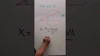 Find The ANGLE Outside a Circle Given the Arc Measures