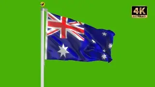 australia flag green screen video