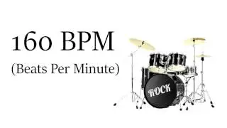 160 BPM Simple Rock Drum Beat (Straight Beat - Drum Loop Track 160 Beats Per Minute)