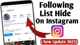 How To Hide Following List On Instagram || [ New Update 2023]  Instagram Following list hide