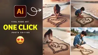 Girl Drawing Name Art on Sand Viral Photo Editing || Instagram Trending Name Art Photo Kaise Banaye