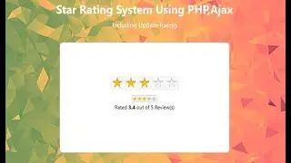 Star Rating System Using Php Ajax