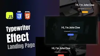 Creative Landing Page with Typewriter Effect | HTML, CSS, JS