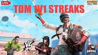 BGMI UNLIMITED CUSTOM ROOM | TDM 1v1 STREAKS  @crookislive  