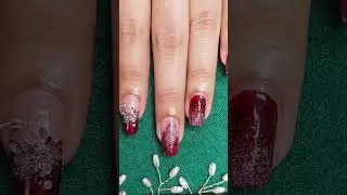 Maroon Fancy Style Nail Art Design Hack #shorts