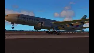 X Plane 11 EMIRATES SkyCargo Boing  777F Landing LAX   Cockpit + RWY