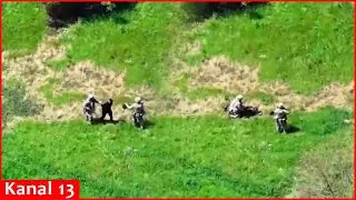 The moment Russian soldier surrenders to Ukrainian fighters – Drone footage