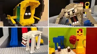 All LEGO The Backrooms Bone Thieves vs Partygoers Level Fun vs Water Slides Level vs Poolrooms Level