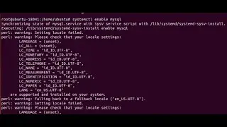 How to solve error when enabling mysql in ubuntu 18.04 - perl: warning: Setting locale failed