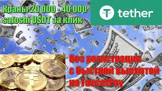 Краны 20 - 40 000 satoshi USDT за клик на FaucetPay