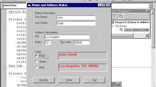 Demo of Name & Address Maker-User Perspective - vb6 tutorial 21