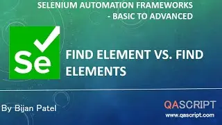 Selenium Automation Framework Tutorial - FindElement vs. FindElements