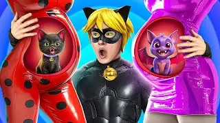 Hamile Mucizevi Ladybug ve Süper Kedi! Komik Süper Kahraman Durumları