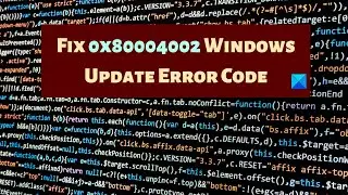 Fix 0x80004002 Windows Update Error Code