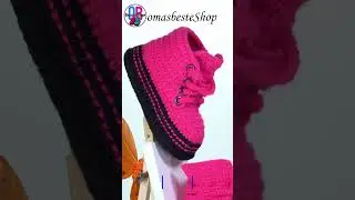Babyschuhe, пинетки ботиночки "полосочки", крючком #Shorts #Knitting
