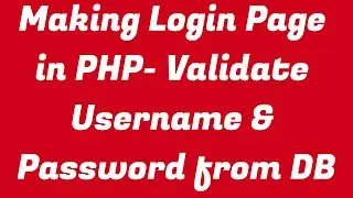 Username and Password Validate from Database in PHP