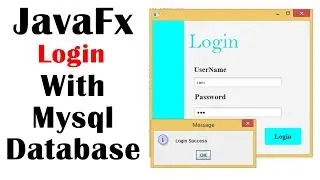 Login Form using JavaFx and Mysql