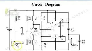 Audio Amplifier Using 555 Timer IC