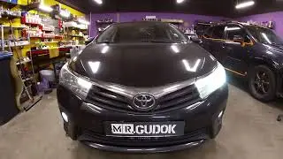 Toyota Corolla - Восстановление стекол фар и птф, защита пленкой, замена ламп. Свет до/после.
