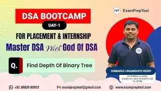 Depth Of Binary Tree | DSA BootCamp | DSA By Reddy Sir | 