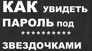 КАК увидеть пароль под звездочками ? (ПРОСМОТР 