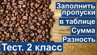 Тест. Заполните пропуски в таблице. Математика 2 класс. 