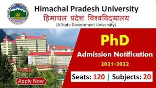 PhD Admission Notice 2021 in Himachal Pradesh University | Himachal Pradesh University PhD admission