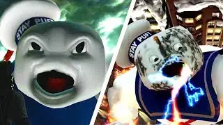 Ghostbusters Remastered - Stay Puft Marshmallow Man Boss Fights & Cutscenes (PS4)