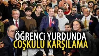 Erkek öğrenci yurdundan Ekrem İmamoğlu, coşkuyla karşılandı!