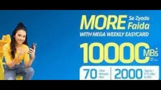 Telenor internet &call Weekly 10GB Package | 10,000 MB, 70 offnet minutes & 2000 Onnet minutes+SMS