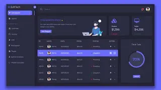 How to Create a Admin dashboard Design Using HTML CSS | Dark Admin Dashboard