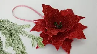 Рождественский цветок на елку из фоамирана. / DIY Christmas flower