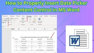 How to Properly Insert Date Picker Content Control in MS Word