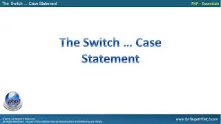 31011 - The Switch Case Statement in PHP