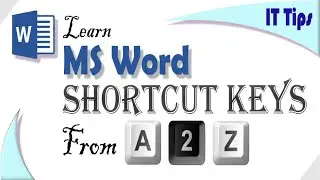 Learn Use of Microsoft Word Shortcut Keys From A To Z