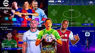 eFootball PES 2025 PPSSPP NEW TRANSFERS CAMERA PS5 🔥🔥🔥