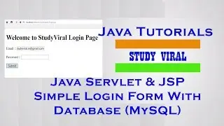 Java Servlet JSP Login with MySQL Database - StudyViral (Part-2)