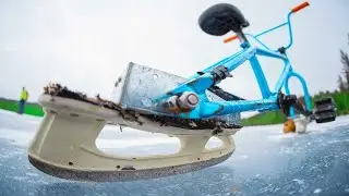 BMX + КОНЬКИ?! КАТАЮ ПО ЗАМЕРЗШЕМУ ОЗЕРУ